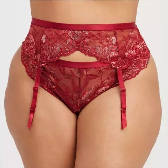 Torrid Biking Red Gold Lurex Garter Plussize 1X | 2X (14- 20) NWT - Picture 16 of 16